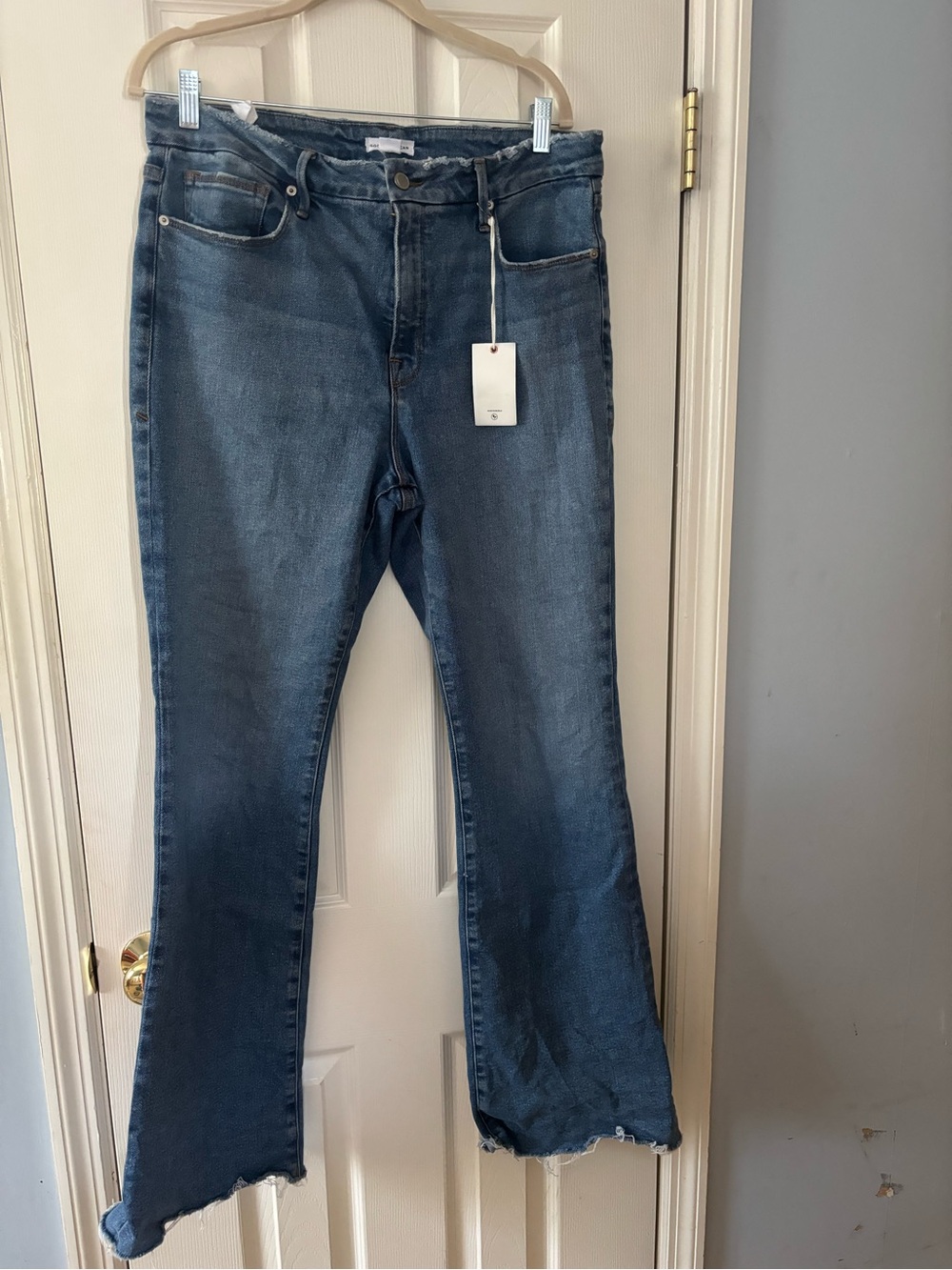 Good American Dark Blue Flare Jeans